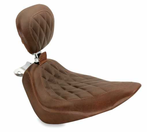 Mustang Mustang Wide Tripper Solo Seat with Backrest 14" Diamond brown  - 537479
