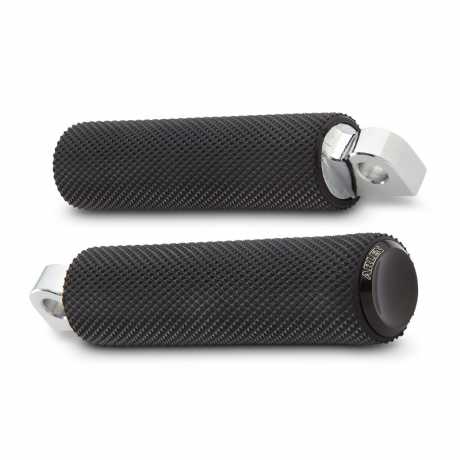 Arlen Ness Fusion Knurled Rubber Footpegs black 