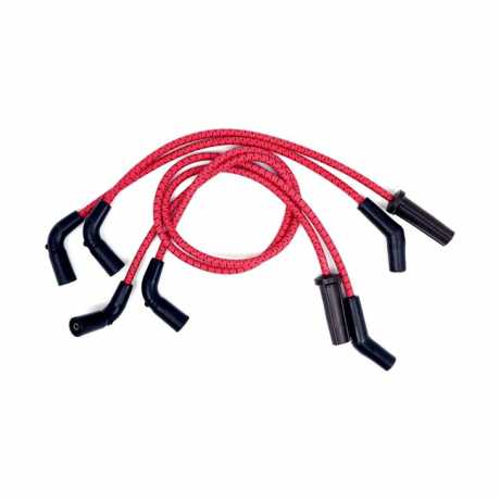 Taylor Classic Thunder Braided Cloth Spark Plug Wire Set red 