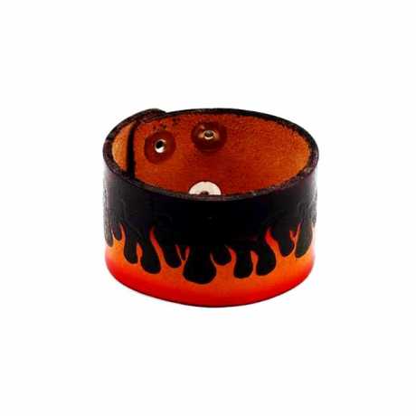 Amigaz Amigaz Embossed Rising Fire Leather Strap Bracelet  - 563433