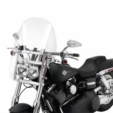 Harley-Davidson Abnehmbare Kompakt-Windschutzscheibe 19" klar & polierte Streben  - 57338-08