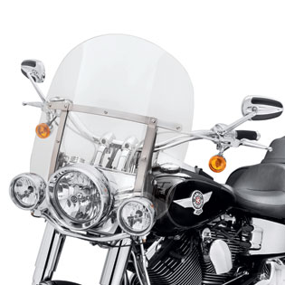 Harley-Davidson King-Size Detachable Windshield 18" clear & polished Braces  - 57400115