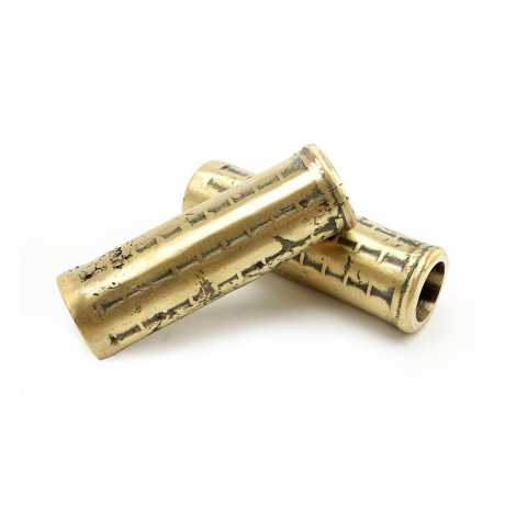 Wannabe Choppers Wannabe Choppers Casted grips Waffle Style 1" brass 1  - 574518