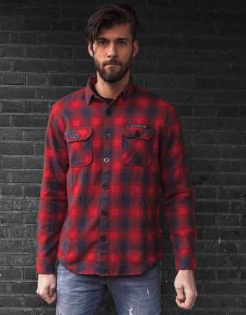 Motorcycle Storehouse MCS Worker Flanel shirt red/grey  - 590917V