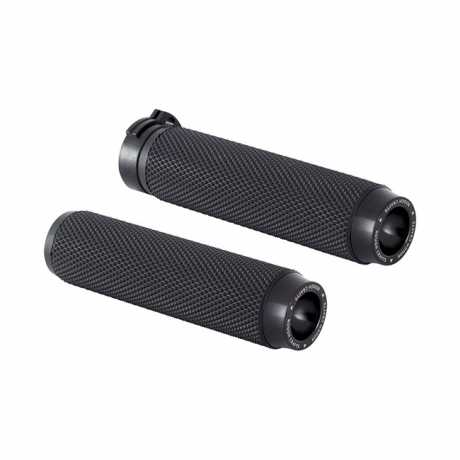 Rough Crafts Knurled Rubber Handlebar Grips Black 