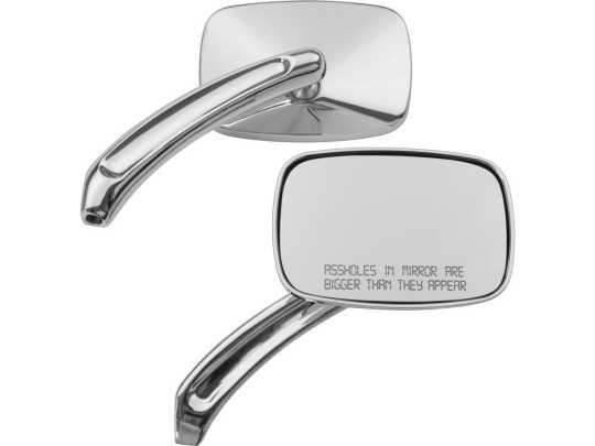 Custom Chrome Rectangular Asshole Mirrors, chrome 