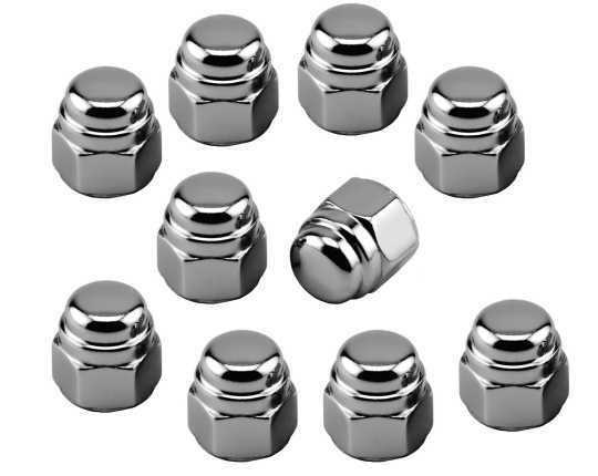 Custom Chrome Flache Hutmuttern 3/8" x 16 chrom (10)  - 62-9528