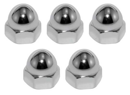 Custom Chrome Low Crown Acorn Hutmuttern 1/2"-20 UNF chrom (5)  - 62-9550