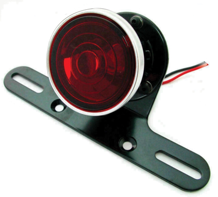 Classic 2" Round Taillight, with Lincense Plate Bracket 
