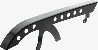 Custom Chrome Belt Guard with holes, black  - 65-0326