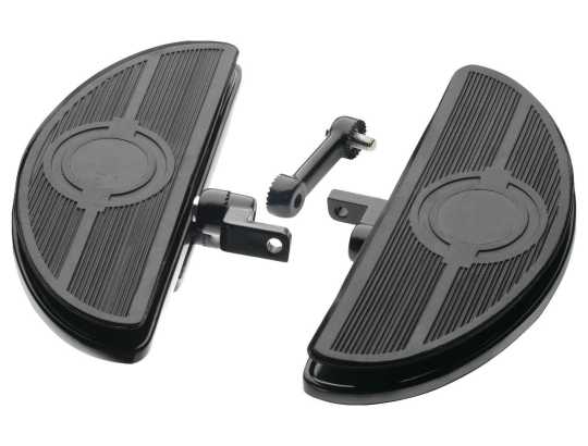 Custom Chrome Adjustable oval shaker floorboards, black  - 65-1806