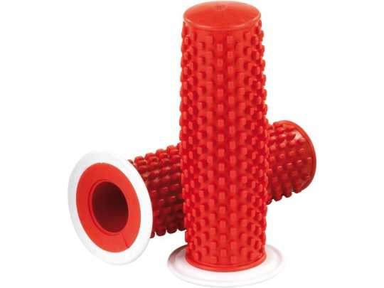 Kustom Tech Grips red with white flange 