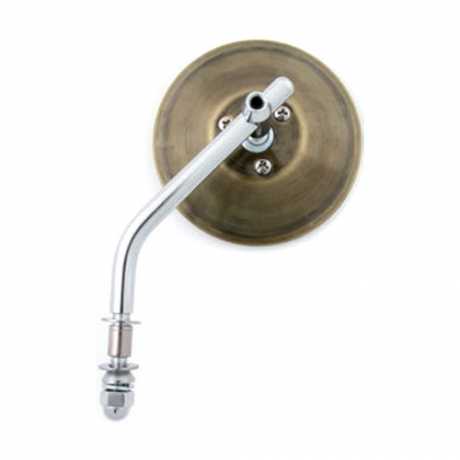 Custom Chrome Round Mirror brass with chrome stem 3" - 65-3743