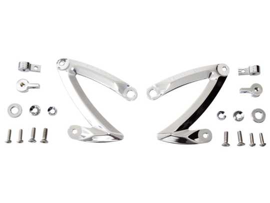 Highsider Highsider CNC Alu headlamp bracket set Z-Style chrome  - 65-5800
