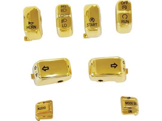 Custom Chrome Switch Cap Set with Audio 8-pieces, gold  - 65-9353