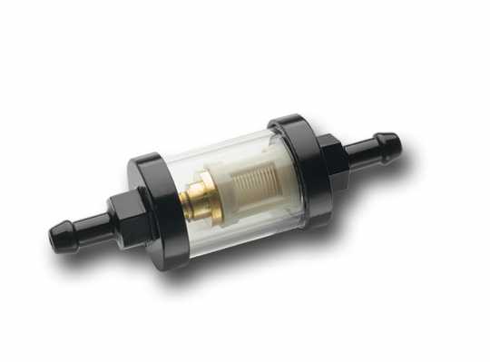 Custom Chrome Fuel Filter with See-Flow Glass 1/4" black  - 65-1856