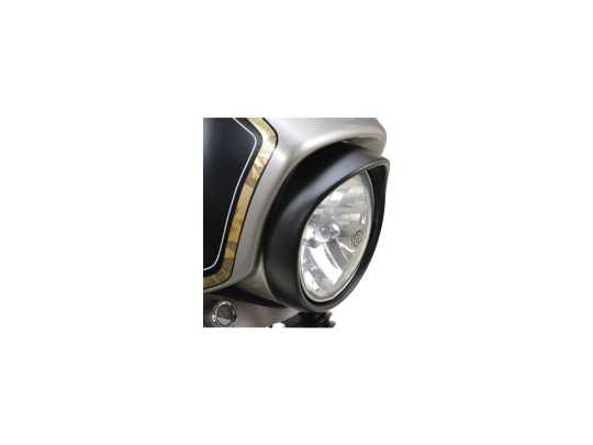 Custom Chrome Headlight Trim Ring 7"  smooth black  - 66-0755