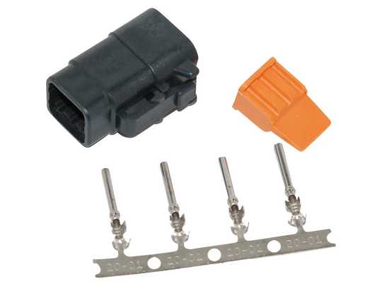 Namz Namz Deutsch DTM 4-Position Black Plug with (4) Stamped Terminals & Wedgelock.  - 67-0821