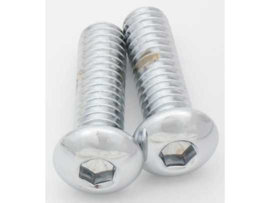 Custom Chrome Buttonhead Screws 5/16-24X1" Chrome (2)  - 68-260