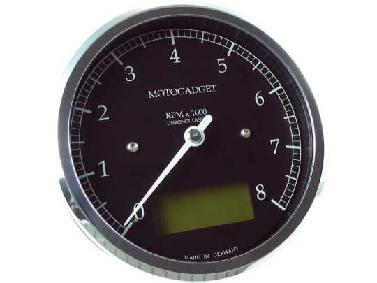 Motogadget Chronoclassic 8k Drehzahlmesser grünes LCD, poliert 