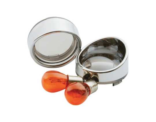 Custom Chrome Visor Bezel Kit Smoked Lens with Amber Bulb  - 68-8028