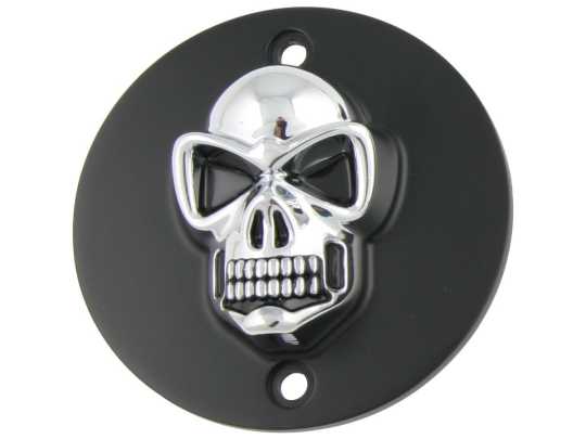 Custom Chrome Point Cover Skull black/chrome  - 68-8217