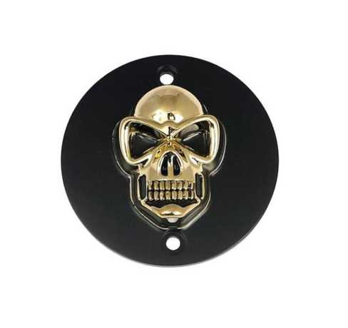 Custom Chrome Point Cover Skull black & gold  - 68-8220
