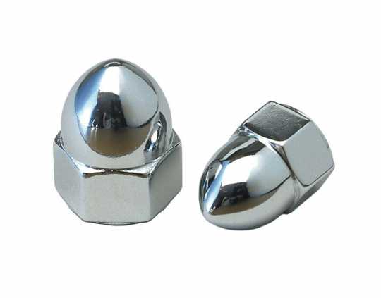 Custom Chrome Acorn Nuts 7/16-20 Chrome (2)  - 68-205