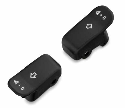 Turn Signal Extension Caps with signs, black 
