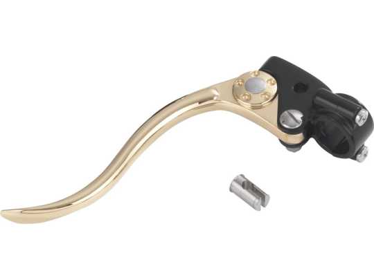 Kustom Tech Deluxe Clutch lever Assy Black With Polished Brass Lever 