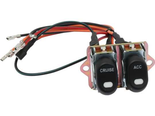 Custom Chrome Rocker Switch Kit, Fairing- Handle Bar, Cruise/Acc, black  - 89-0354