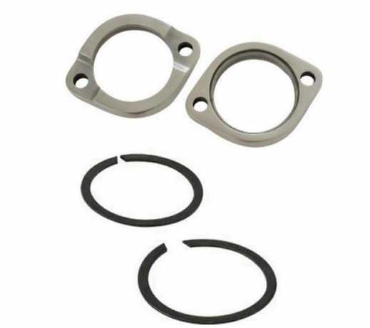 Custom Chrome Auspuff Clamp & Retainer Ring Kit poliert  - 89-0371