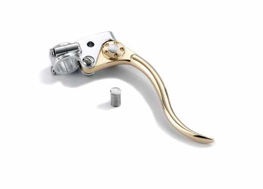Kustom Tech Deluxe Brake Lever Assembly polish alu with polished brass lever 