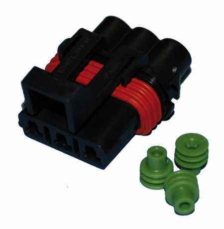 Namz Namz Delphi-Packard Weatherpack, 3-Wire Female Connector with Wire Seals  - 89-3239
