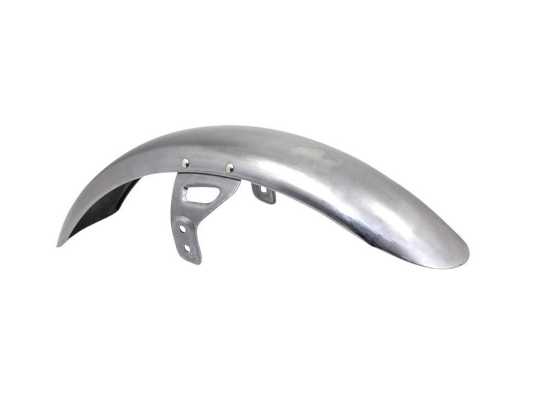 Custom Chrome Solo Raw Front Fender Riveted with steel Bracket  - 89-4946
