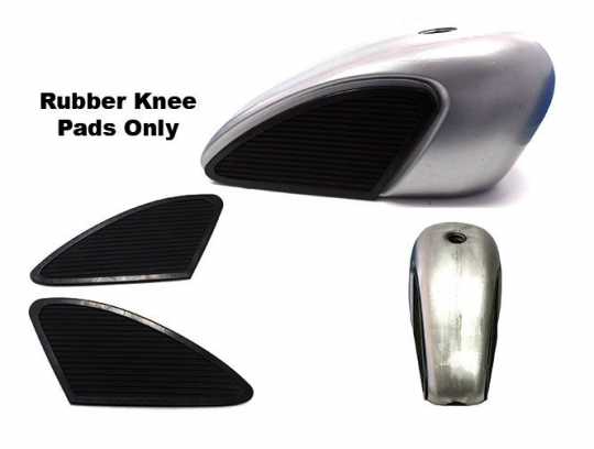 Custom Chrome Rubber Knee Pad Kit Black  - 89-4882