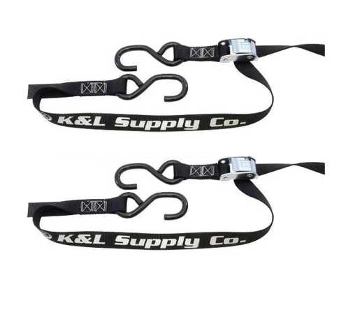 K&L Supply K&L Heavy Duty Tie-Downs 180 cm, 900kg, Black  - 90-0528