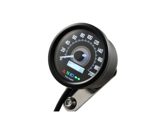 Daytona Japan Speedometer Velona 60 mm, 200 Km/h, black 