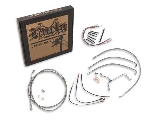 Burly Brand Burly Ape Hanger Cable Kit 13" Stainless Steel  - 91-3825