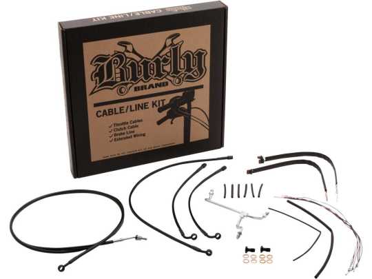 Burly Brand Burly Ape Hanger Cable Kit 13" Black Vinyl  - 91-3827