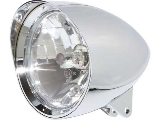 Highsider Highsider 5 3/4" Headlight Billet Classic 1 with Visor chrome  - 91-6915
