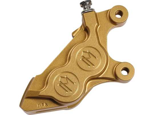 Performance Machine PM 4 Piston Direct Bolt-On Caliper, Front Left Gold Ops  - 91-7208