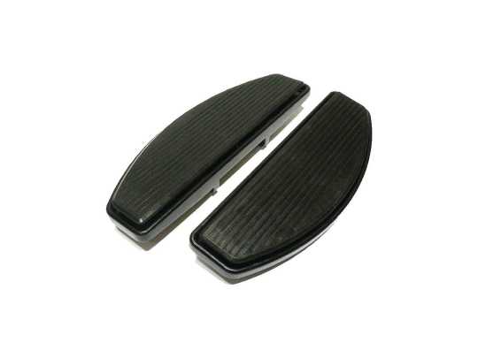 Custom Chrome Footboard Kit Black  - 91-9728