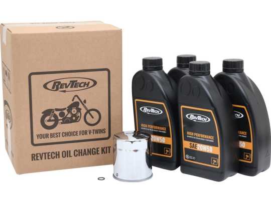 RevTech RevTech Oil Change Kit SAE20W50 4L & chrome Oil Filter  - 92-2100