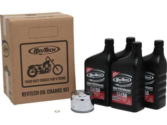 RevTech RevTech Oil Change Kit SAE 20W50 4L & Filter short chrome  - 92-2114
