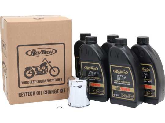 RevTech RevTech  Oil Change Kit, 5 Liter MTP 20W50, Chrome Filter  - 92-2118