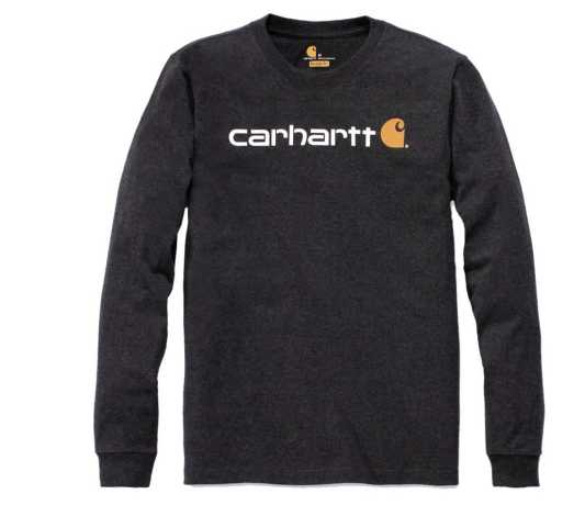 Carhartt Heavyweight Longsleeve Logo Graphic Carbon grau meliert XXL