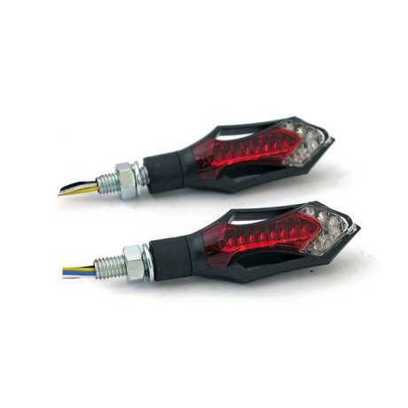 Motorcycle Storehouse MCS Hatch LED 3in1 Turn Signal Set black/red  - 943821