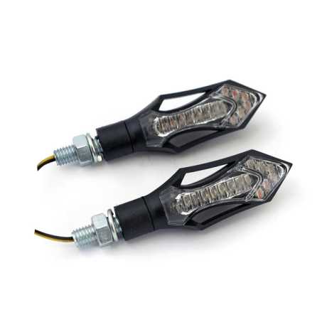 Motorcycle Storehouse MCS Hatch LED 3in1 Turn Signal Set black/clear  - 943884
