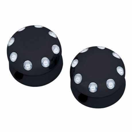 Covingtons Alu Axle Covers Dimpled Front Black 